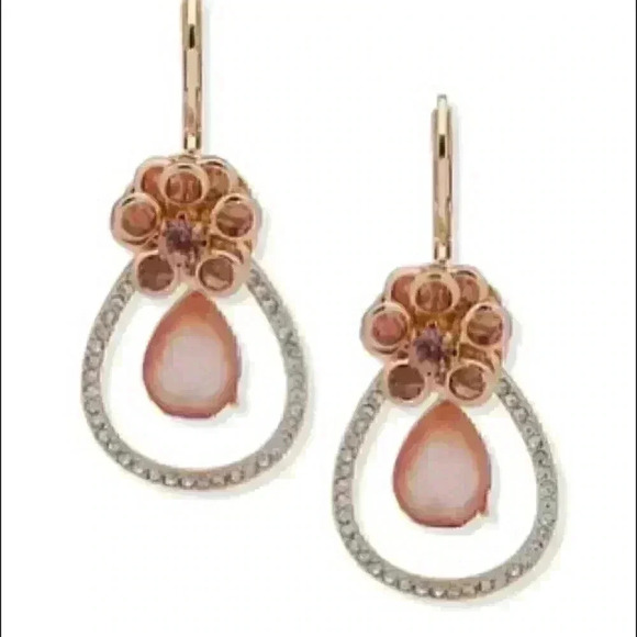 Anne Klein New Gold Tone Blush Orbital Earrings - Picture 1 of 2